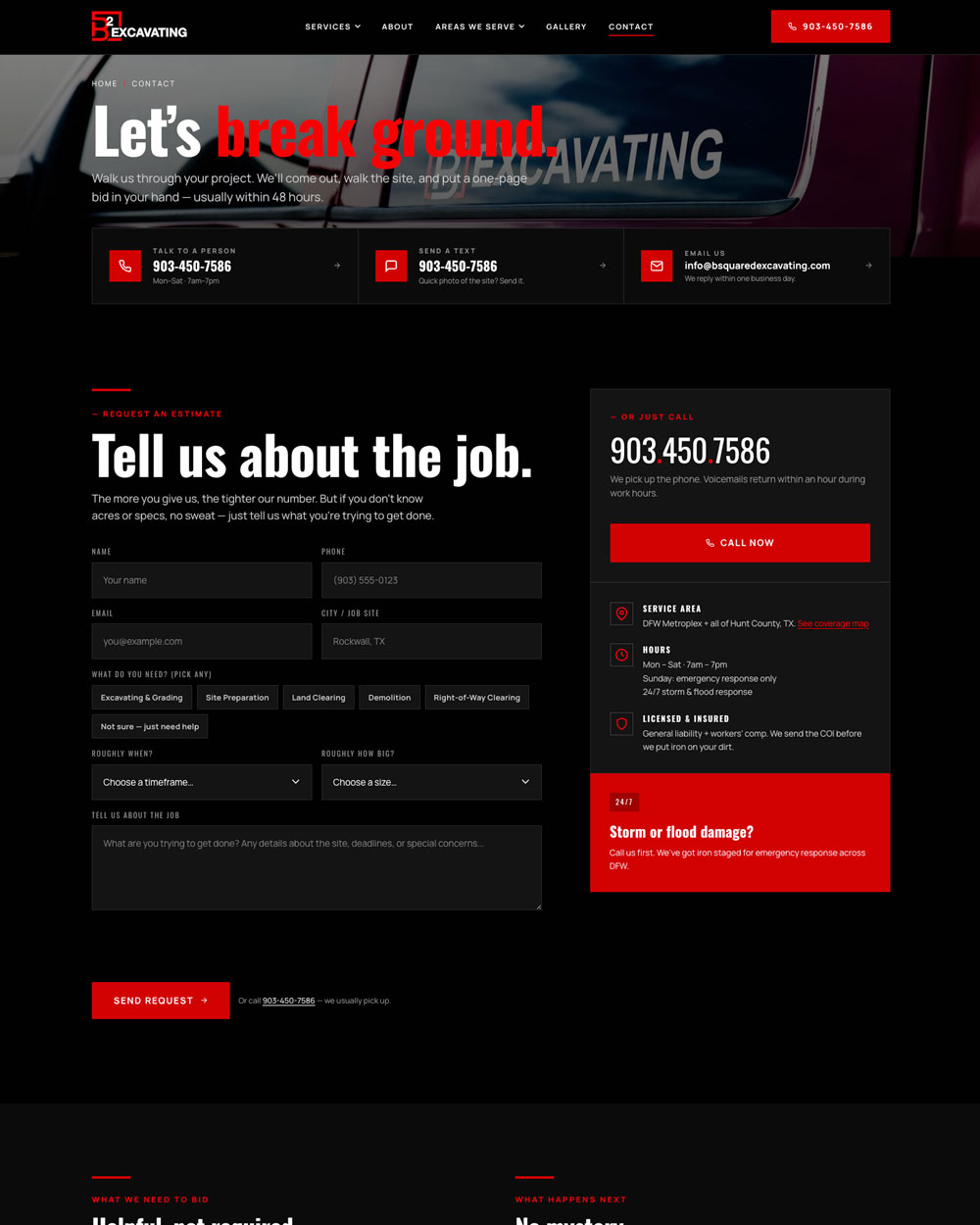 B Squared Excavating — service page